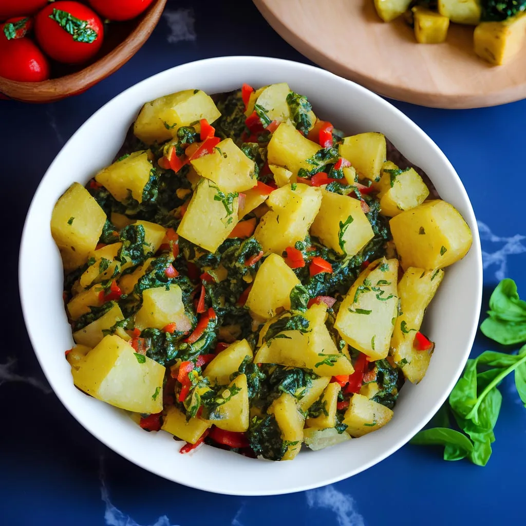 Potato and Spinach